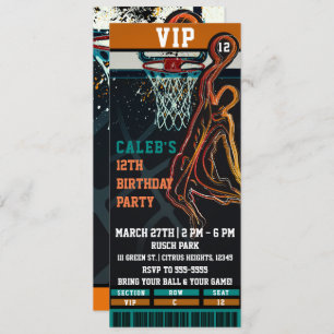 Invitation Basketball Anniversaire de la fête VIP Ball Jeu Ti
