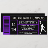 Invitation Basketball Anniversaire fête violet boîte à chauss (Devant / Derrière)
