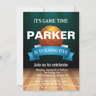 Invitation Basketball Anniversaire garçon Sports Thème Jeu