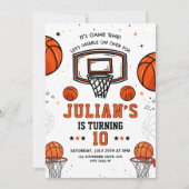 Invitation Basketball Anniversaire Invitation, Jeu Temps Spor (Devant)