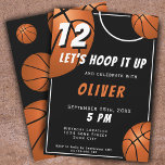 Invitation Basketball Ball Fun Sports Anniversaire de enfant<br><div class="desc">Basketball Ball Amusants Sports Anniversaire de enfant Invitation. Le design a un texte amusant "Let's hoop it up" et des boules de basket sur un arrière - plan noir. Ajoutez vos informations. Grande invitation pour une fête d'anniversaire sur le thème du basket.</div>