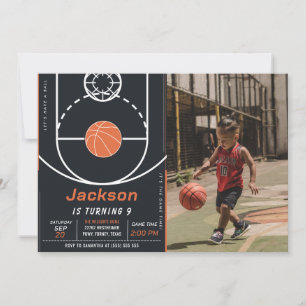 Invitation Basketball Ball Sports Anniversaire Photo Invitati