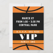 Invitation Basketball Black Orange fête d'anniversaire (Dos)