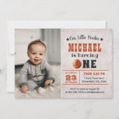 Invitation Basketball Boy Photo 1er Anniversaire (Devant)