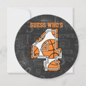 Invitation Basketball Chalkboard 4e fête d'anniversaire (Devant)
