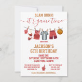 Invitation Basketball Clothesline Anniversaire fête Invitatio (Devant)