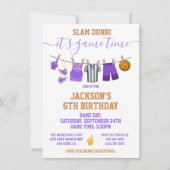 Invitation Basketball Clothesline Anniversaire fête Invitatio (Devant)