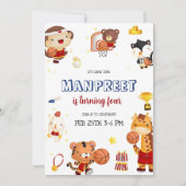 Invitation Basketball Enfants Mignons (Devant)