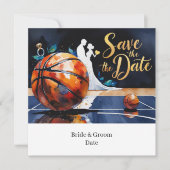 Invitation Basketball Enregistrer le Mariage de date (Devant)