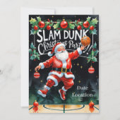 Invitation BASKETBALL fête de Noël aquarelle (Devant)