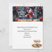 Invitation BASKETBALL fête de Noël aquarelle (Dos)