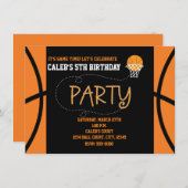 Invitation BASKETBALL FÊTE Typographie Anniversaire Invitatio (Devant / Derrière)