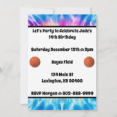 Invitation Basketball fille sur mesure Cravate-Dye Rainbow An (Dos)