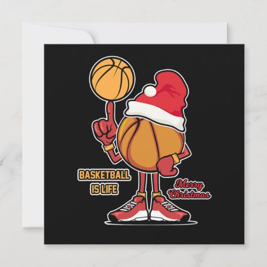 Invitation Basketball Is Life Christmas Sports Player Gift (Devant)
