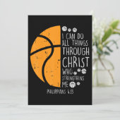 Invitation Basketball Je peux faire des choses Bible Verset D (Debout devant)