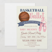 Invitation Basketball or Ballet Gender Reveal Party (Devant / Derrière)