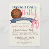Invitation Basketball or Ballet Gender Reveal Party (Devant)