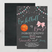 Invitation Basketball ou Bows Genre Revevela Party (Devant / Derrière)