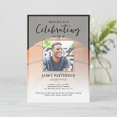 Invitation Basketball Player Life Celebration Photo Funeral (Debout devant)