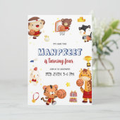 Invitation Basketball pour Enfants Mignons (Debout devant)