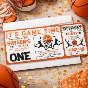 Invitation Basketball Premier Anniversaire Billet 1er Anniver