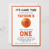 Invitation Basketball première année bas 1er anniversaire (Devant)