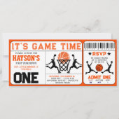 Invitation Basketball première année bas billet 1er anniversa (Devant)