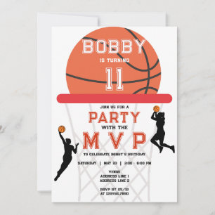 Invitation Basketball Sport Jumpman Thème Femme Fille Anniver