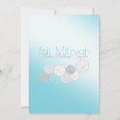 Invitation Basketball Sports Bat mitzvah Bleu et Argent (Dos)
