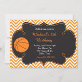Invitation Basketball Sports Orange Anniversaire (Devant)