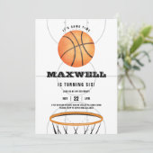 Invitation Basketball Sports Slam Dunk Thème Anniversaire (Debout devant)