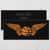 Invitation basketball volant (Devant / Derrière)