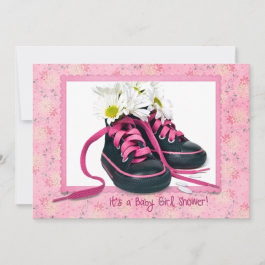 Invitation Baskets pour bébé fille douche (Devant)