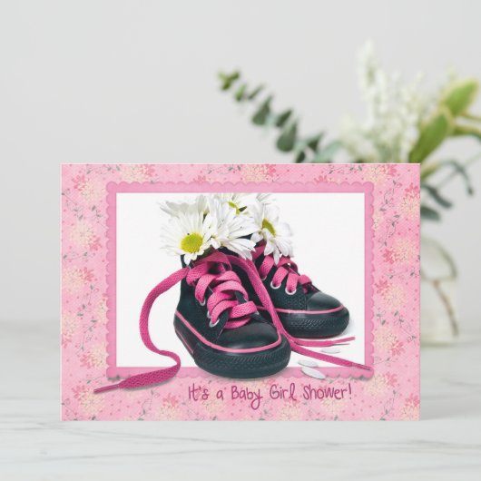 Invitation Baskets pour bébé fille douche (Debout devant)