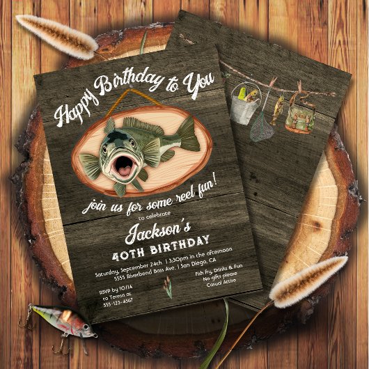 Invitation Bass Fishing Drôle chanter anniversaire