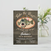 Invitation Bass Fishing Funny anniversaire (Debout devant)