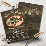 Invitation Bass Fishing Funny anniversaire<br><div class="desc">Amusante Pêche thème Anniversaire avec une basse prêt à prendre l'appât avec un Rustique arrière - plan en planche de bois vert foncé. Merveilleux pour une fête avec un thème sportif, d'aventure en plein air à n'importe quel âge de sexe! Pour apporter d'autres modifications, accédez à Personnaliser ce modèle. En...</div>