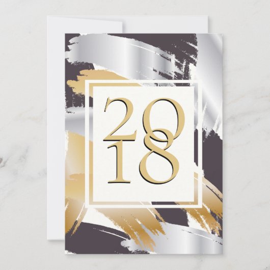 Invitation BASSE BROSSE BROSSE OR Argent & Noir NYE BASH (Devant)