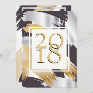 Invitation BASSE BROSSE BROSSE OR Argent & Noir NYE BASH