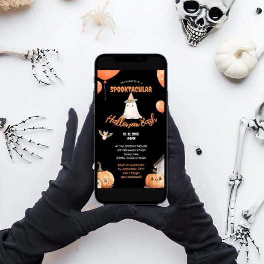Invitation Basse Citrouille Halloween Bash