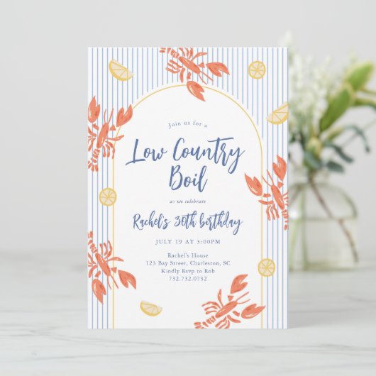 Invitation Basse-Couronne de fruits de mer Ébullition de homa (Debout devant)