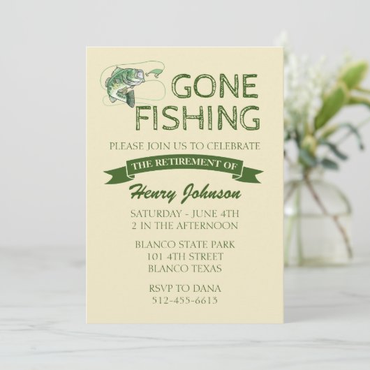 Invitation Basse partie Pêche retraite (Debout devant)