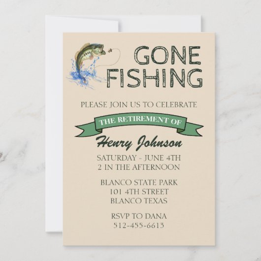 Invitation Basse partie Pêche retraite (Devant)