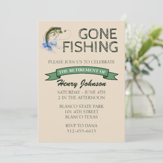 Invitation Basse partie Pêche retraite (Debout devant)