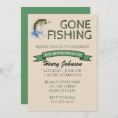 Invitation Basse partie Pêche retraite (Devant / Derrière)