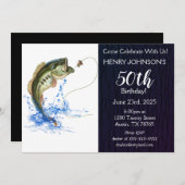 Invitation Basse Pêche à thème 50e anniversaire (Devant / Derrière)