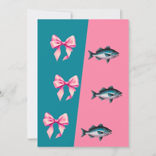 Invitation Basses ou vaches Bleu ou rose Pêche Révélation de (Dos)