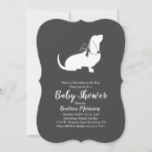 Invitation Basset Hound Chien Baby shower genre neutre (Devant)