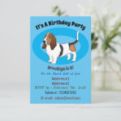 Invitation Basset hound dessin de chien (Debout devant)