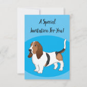 Invitation Basset hound dessin de chien (Dos)